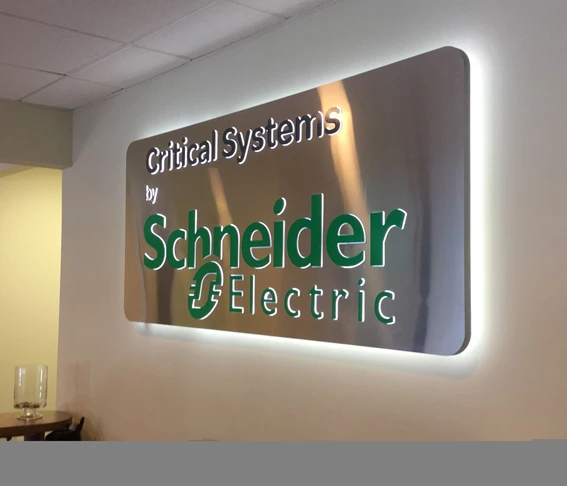Edgelit Lobby Sign for Schneider Electrical in Columbia,MD