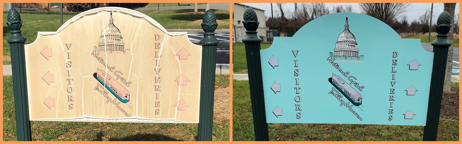 Before and After of a Post & Panel Sign
